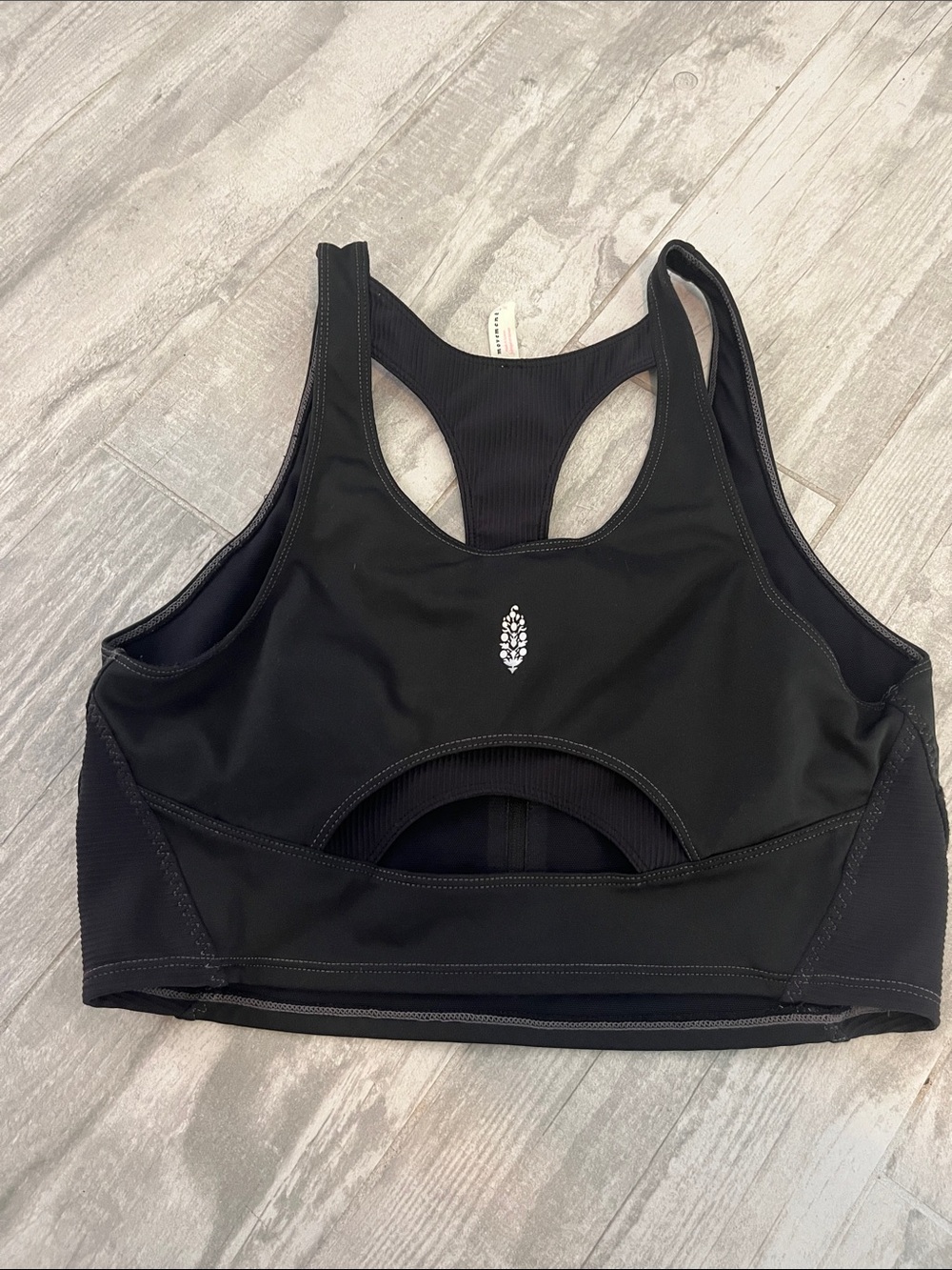 Free People Front-Zip Racerback Sports Bra - Black - Picture 2 of 4